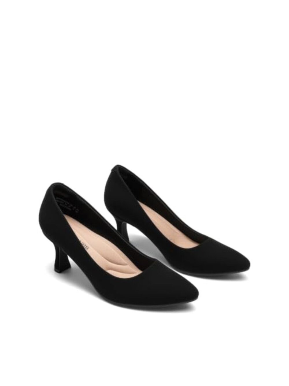 Women's Pointed Toe Kitten Heel Dress Pumps - Cushioned Slip-On Office Shoes